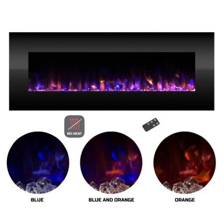 HASTINGS HOME Hastings 54 inch Home Electric Fireplace- Wall Mounted Color Changing LED Flames with Remote Control 349622YYF